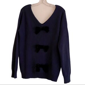 Molly Bracken back bow sweater navy black